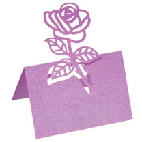 Table Name Place Cards,50Pack Rose Cut Design Blank Card Purple