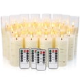 thumbnail image 3 of Aamdkcyu 24-Pack Ivory Flameless LED Candles with Remote - Realistic Flickering Pillar Candles, Battery Operated with Ti, 3 of 9