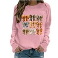 thumbnail image 3 of QATAINLAV Chemises à Manches Longues pour Femmes pour la Sensibilisation au Cancer du Sein, Blouse à Col Rond Imprimée Mignonne, Tunique Décontractée Automne 2025, Offres du Jour Rose TTG, 3 of 5