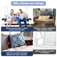 thumbnail image 4 of zzw 3-Person Metal Porch Swing with Tray & Cushions, 900 lb Capacity, Rust-Resistant for Patio, Garden & Lawn, 4 of 9