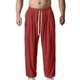 thumbnail image 6 of LpwkSSA Men's Ankle Pants Elastic Waistband Drawstring Comfortable Breathable Casual Sports Fitness Leisure Outdoor Suitable for All Seasons Activewear Red L, 6 of 8