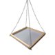 thumbnail image 1 of Comedero colgante para pájaros con cadenas, soporte para comida, de malla metálica, marco de madera para patio, jardín, exterior, para shamjiam Comedero para pájaros colgante, 1 of 8