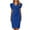 Blue, variant on Petite Dresses for Women Petite Length Casual Temperament Slim Fit Waist Cinching Pleated Solid Maxi Dresses V Neck Short Sleeve Lightweight Breathable Dresses L