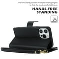 thumbnail image 6 of TECH CIRCLE For iPhone 14 Pro Wallet Case with Card Holder,PU Leather Flip Folio Shell Magnetic Closure Wrist Strap Kickstand Shockproof Protective Cover for Apple iPhone 14 Pro 6.1" 2022,Black, 6 of 6