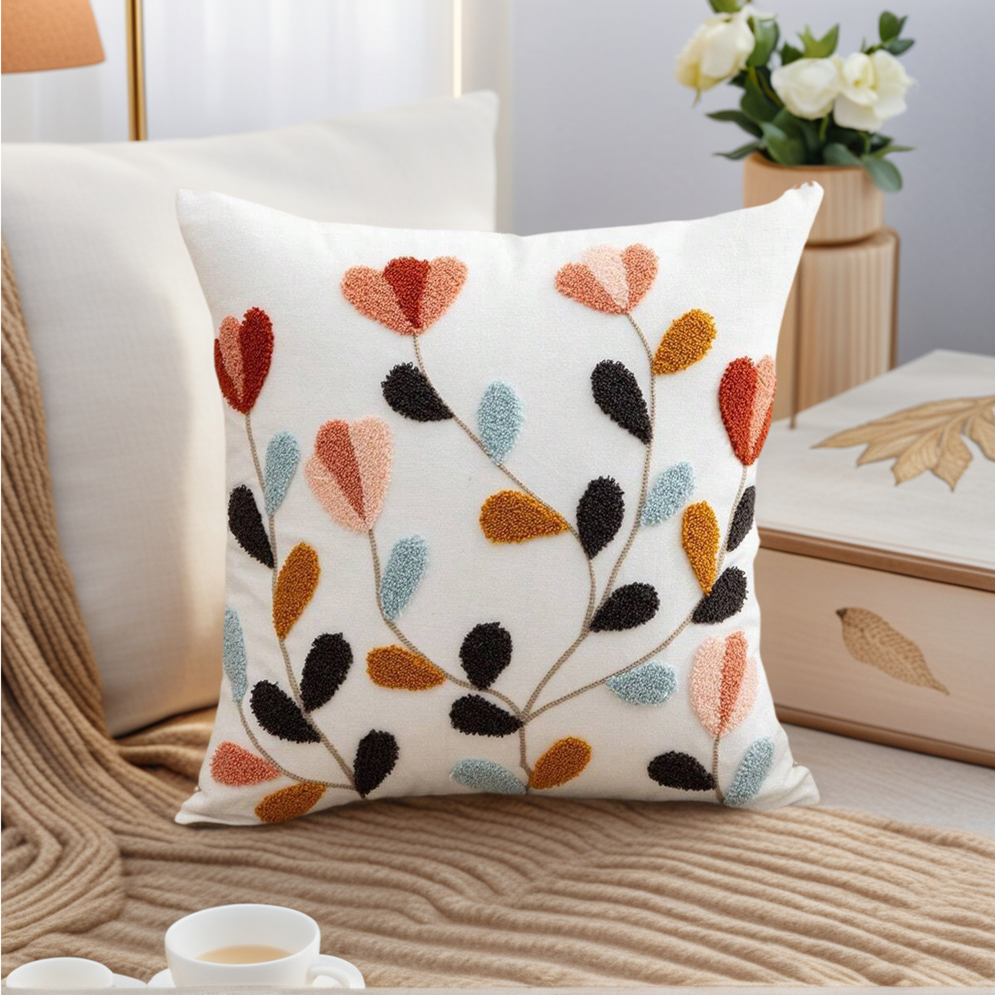 Unique Bargains Square Throw Pillow Covers Pack of 2 Multicolor Pattern 8 18" x 18"