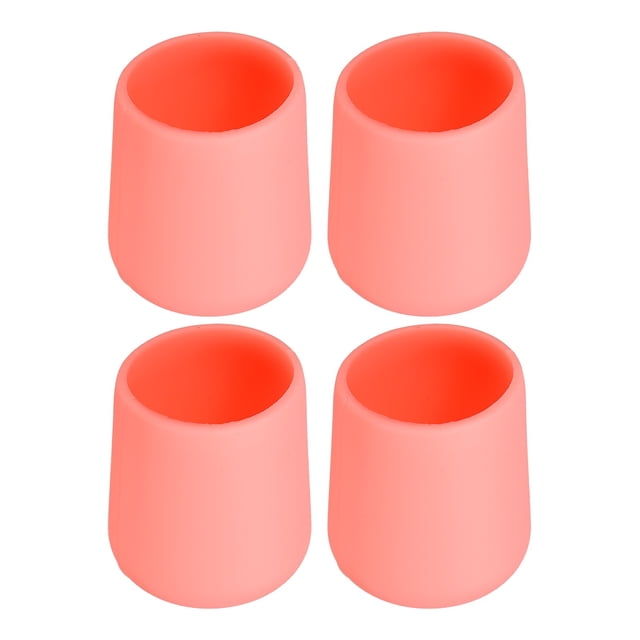 Unique Bargains 4 Pcs Silicone Fishing Rod Butt Cushion Protector Cap, Small, Pink