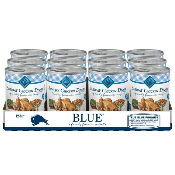 Blue Buffalo Family Favorites Natural Adult Wet Dog Food, Sunday Chicken 12.5-oz can (Pack of 12)