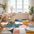 thumbnail image 3 of Design&I 3'x5' Ultra Soft Throw Mat, Patchwork Contemporary Abstract Geometric Block Large Patterned None Fluffy Washable Easy Care Indoor rug for Bedside Hallway, 3 of 7
