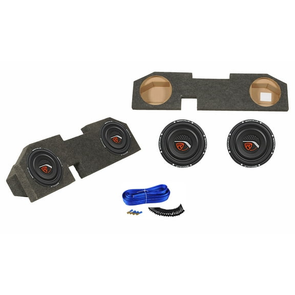 Rockville Dual 10" Subwoofer Enclosure 2) Subs For 02-15 Dodge Ram Quad Cab 1500/2500/3500