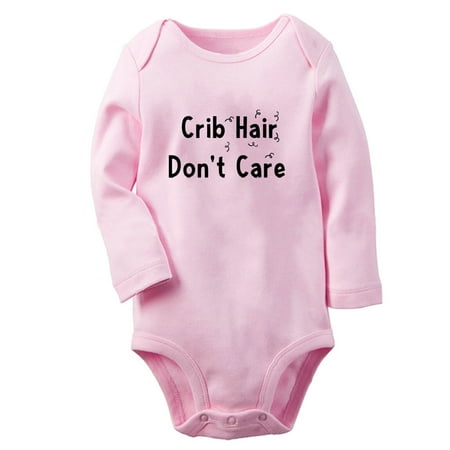

Crib Hair Don t Care Funny Rompers Newborn Baby Unisex Bodysuits Infant Jumpsuits Toddler 0-12 Months Kids Long Sleeves Oufits (Pink 0-6 Months)