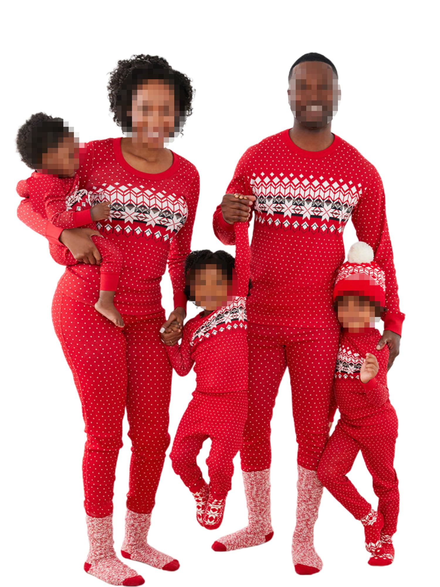 Parent-Child Christmas Baby Striped Jumpsuit Pajamas Kids Family Clothes 