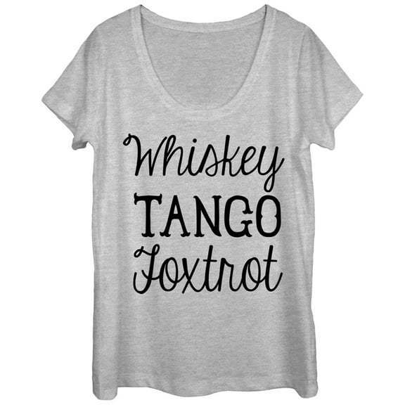 Women's Lost Gods Whiskey Tango Foxtrot  Scoop Neck Athletic Heather Medium