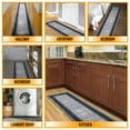 thumbnail image 4 of Ottomanson Border Kitchen Runner Rug 1'10" x 7' - Non Slip Low Pile Carpet, Gray/Navy, 4 of 14