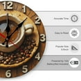 thumbnail image 2 of Wall Clock Decorative - Rustic Brown Coffee Cup-A Print 2D Vintage Wall Clocks Battery Operated Silent Non-Ticking for Bedroom, Living Room, Kitchen, Office, Classroom, 10 Inch, 2 of 7