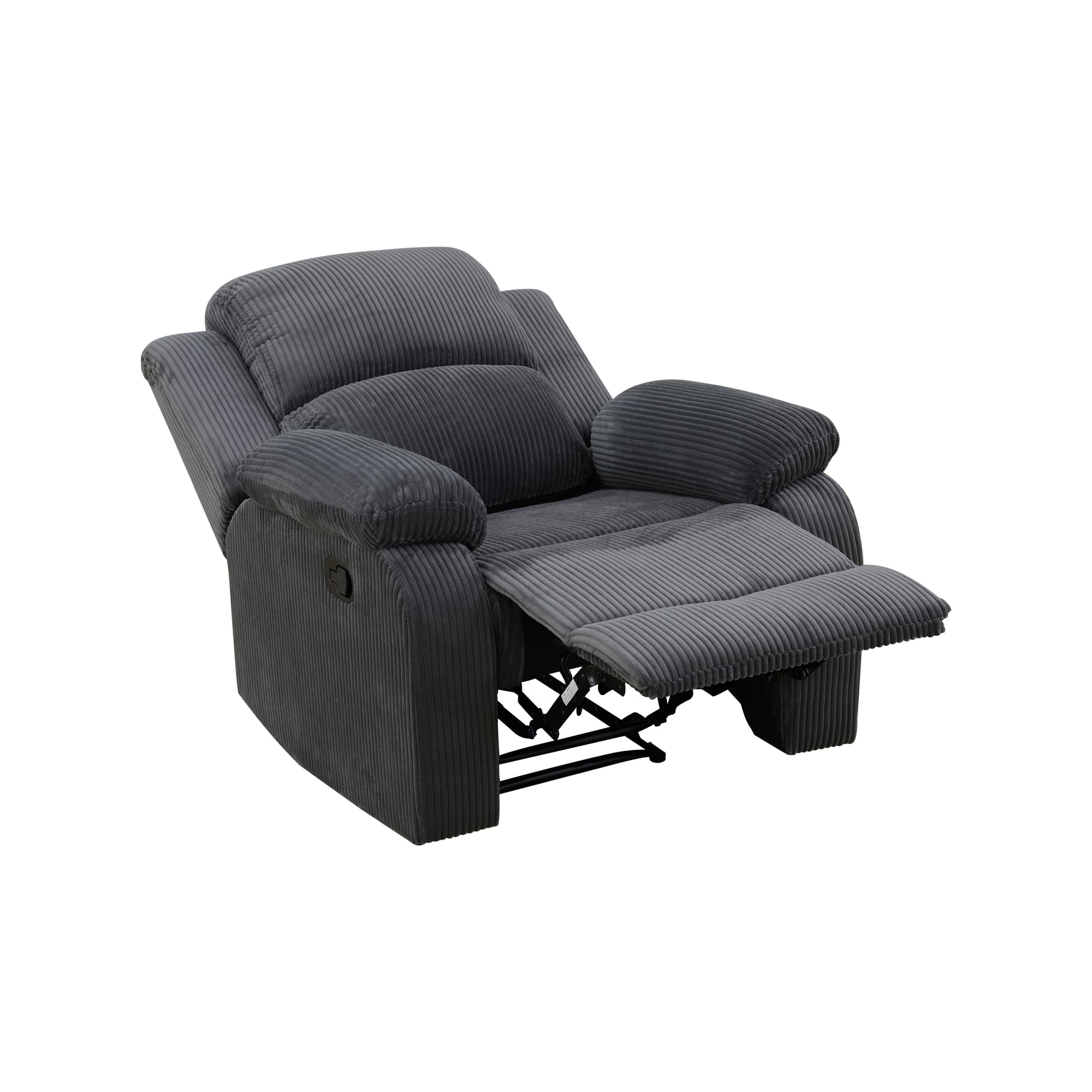 MAYEERTY Recliner Chair, Manual Fabric Reclining Chair with Adjustable Backrest for Living Room, Dark Grey