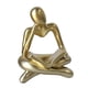 thumbnail image 1 of Estatua de abstracto de estilo nórdico, colección de adornos de estante de arte de mesa, escultura de resina, figurita humana para decoración Oro Soledad Figura Pensador abstracto, 1 of 4