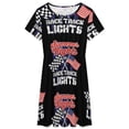 thumbnail image 3 of Racing Summer Nights Race Track Lights Flags Women's Dress Short Sleeve Summer Sundress Summer Women Clothes, 3 of 7