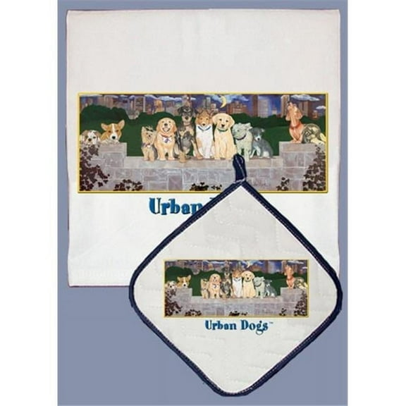 Pipsqueak Productions DP003 Dog Dish Towel And Pot Holder Set