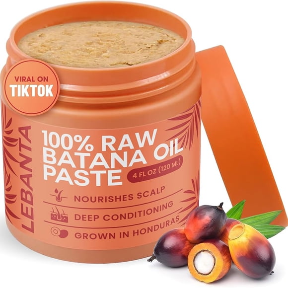 Lebanta Raw Batana Oil for Hair Growth - 100% Pure, Organic 4oz Batana from Honduras for Thick and Strong Natural Hair - Dr. Sebi Unrefined Cold Pressed Cosmetic Scalp Mask Gifts for Women (1 Pack)