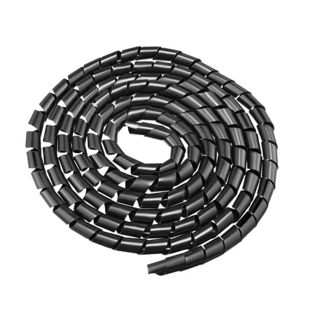 Unique Bargains 11mm Flexible Spiral Tube Cable Wire Wrap Manage Cord 6.5M Long Black price history on PriceWatchPro