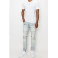 thumbnail image 3 of Saronite Creased Biker Skinny Fit Cotton Denim Jeans Pants, Cloud Blue (Men's), 3 of 4