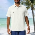 thumbnail image 2 of Daiosportswear Men'S Fishing Shirts Short Sleeve Button Up Hiking Shirt Cooling Quick Dry Breathable Travel Camping T-Shirt Gray XXXXXL(XXXXXL), 2 of 9
