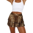 thumbnail image 4 of Womens Fashion Stretchy Nightclub Pleated Mini Skirt Multi Layer Ruffle Hem Casual Skirt, 4 of 9