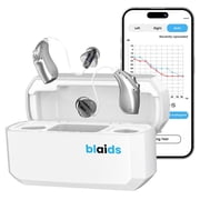 BlaidsX Neuro Rechargeable RIC + Programmable Hearing Aids for Seniors with Bluetooth & Noise Cancellation, Dual Mic & 48 DSP Channels - Gray - Both Ears