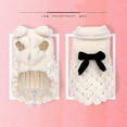 thumbnail image 3 of keepw Winter Pet Bowknot Clothes Small Medium Animal Coat Breathable Simple Design Solid Color Plush Warm Vest Clothing Gift L, 3 of 6