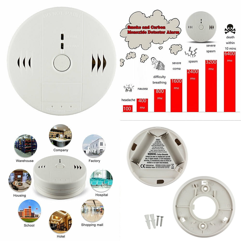 2 In 1 Carbon Monoxide Detector Smoke Fire Alarm Combo Co Detector And Smoke Sensor Alarm Sound 2290