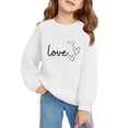 thumbnail image 4 of Spazoro Kids Girls Sweatshirts, Heart Print Long Sleeve Crew Neck Valentine's Day Casual Blouses Tops for Child Girls White Size 4 T, 4 of 4