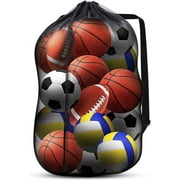 DoGeek Mesh Bag Durable Mesh Drawstring Bag Gym Sports Equipment Bag Large Mesh Net Bag