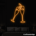 thumbnail image 3 of Craftnamesign Glass Cheers LED Light Neon Sign for Restaurant Bar Wall Decor, 3 of 5