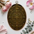 thumbnail image 7 of Canvas Wall Art Mayan Calendar Aztec Calendar Ancient Maya Animal Mural Sun Calendar Oval Framed Canvas Prints Vintage Wall Hanging Decor for Home Decorations 8.6"x11.4", 7 of 7