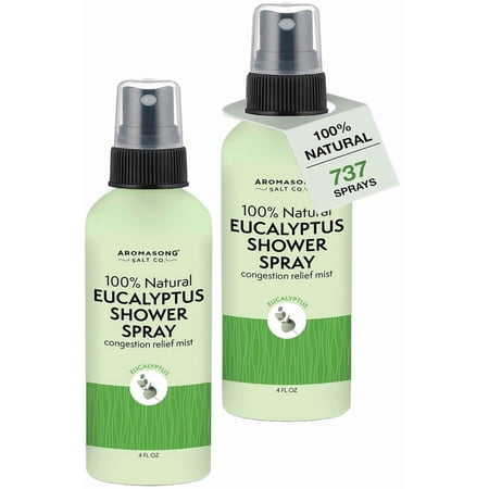 Aromasong Eucalyptus Shower Spray Aromatherapy 100% Natural Eucalyptus Spray for Shower – Made in USA Pure Essential Oil Mist for Sinus Relief & Spa-Like Steam 4 fl oz | 2-Pack