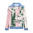 thumbnail image 6 of QATAINLAV Waffle Knit Denim Patchwork Collared Sweatshirts for Women Cute Graphic Print Long Sleeve Shirts Going Out Tops Pink XXXL, 6 of 6
