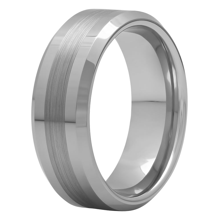 Brilliance Fine Jewelry Men's Beveled Tungsten Wedding Band photo 3