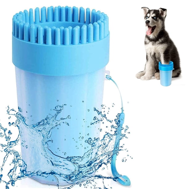 Limpiador de patas de perro, limpiador de pies de perro portátil, fregador de perro para baño, 2 en 1, cepillo de limpieza de silicona portátil para mascotas, limpiador de pies para perros,