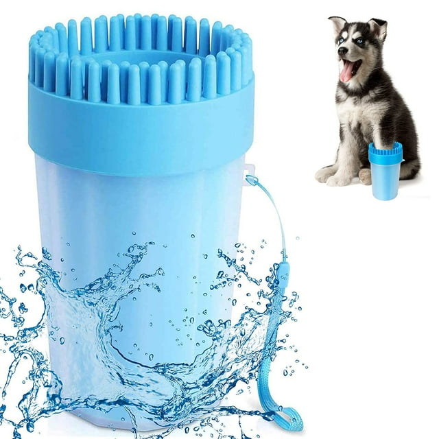 Limpiador de patas de perro, limpiador de pies de perro portátil, fregador de perro para baño, 2 en 1, cepillo de limpieza de silicona portátil para mascotas, limpiador de pies para perros,
