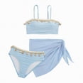 thumbnail image 3 of CAUYDY Children Girls Teen Girls Summer Swimsuit 2 Piece Bathing Suits Cute Bikini Tankini Sets with Cover Ups Beach Skirt for Kid 7T 8T 9T 10T 11T 12T 13T (Sizes 10-11 Years,D01-Sky Blue), 3 of 9