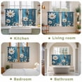 thumbnail image 6 of Blue Wooden Daisy Tier Curtains, Vintage Farmhouse Butterfly Flowers Light Filtering Kitchen Curtains, 2Pcs Rod Pocket Half Window Treatments Panels for Sink Cafe Cabinet Basement 27.5x45 Inches, 6 of 9