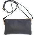 thumbnail image 6 of Humble Chic Vegan Leather Crossbody Wristlet Bag or Small Purse Clutch, Includes Adjustable Shoulder and Wrist Straps, Charcoal, 6 of 8