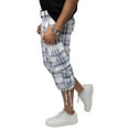 thumbnail image 4 of X RAY JEANS Mens Belted 18" Inseam Below Knee Long Cargo Shorts, Plaid Blue/White, 36, 4 of 8
