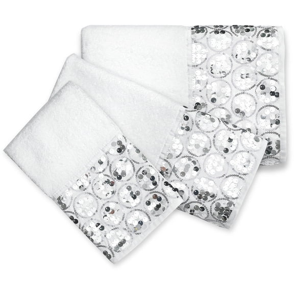 Popular Bath Sinatra White, 3-Piece Bathroom Pool, Hand, Wash Towel Set