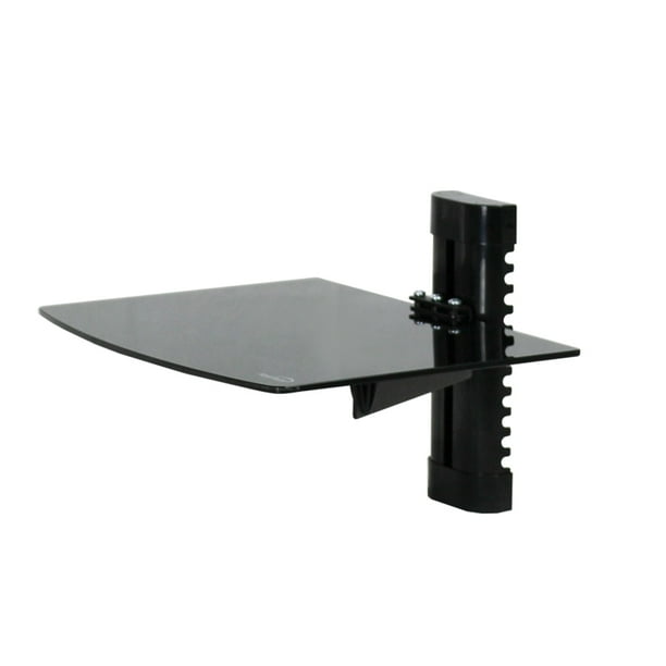 NavePoint Wall Mount Bracket Medium Glass Floating Shelf For DVD DVR
