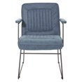 thumbnail image 2 of GT Chair in Navy Faux Leather with Black Sled Base, 2 of 5