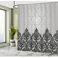 thumbnail image 4 of Ambesonne Vintage Shower Curtain, Medieval Victorian Pattern, 69"Wx70"L, Black White, 4 of 4