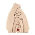 thumbnail image 4 of Adorno de animales de madera, figura de animal de madera, estatua de escritorio artesanal con forma de corazón de amor y abrazo Estilo B, 4 of 9