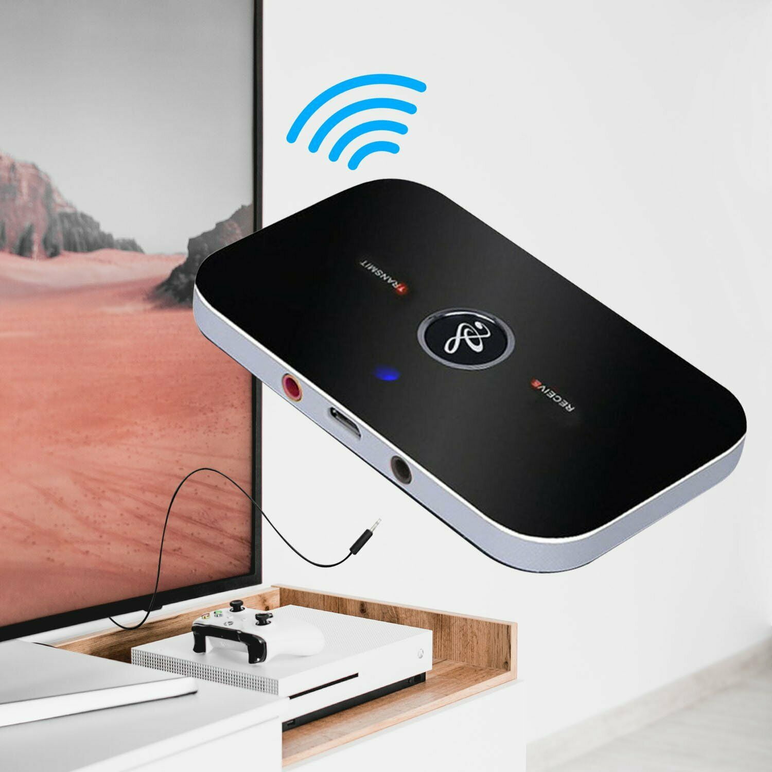 Wireless Adapter Bluetooth 4.1 Channel Sterio Receiver with RCA Cable 2 in 1