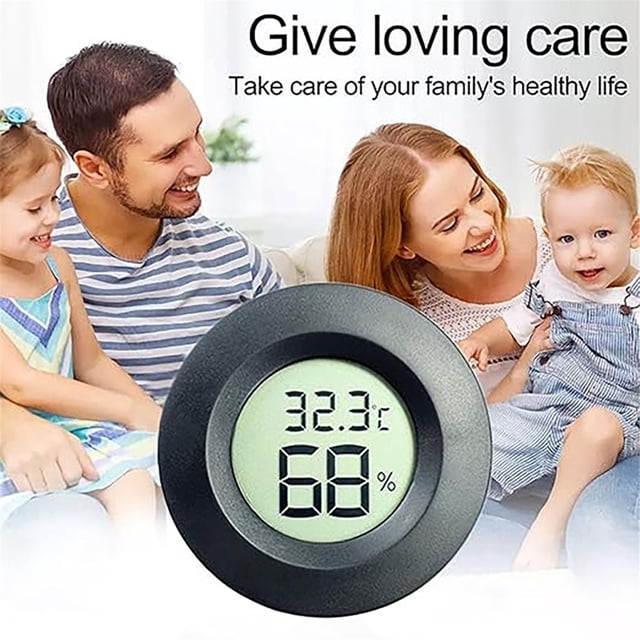 Mini LCD Digital Thermometer & Hygrometer -50℃ to +70℃ Temperature&Humidity Meter for Fridge Freezer Testing,White,2Pcs